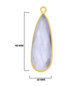 Boho Chic Clear Quartz Bezel Pendant - Handcrafted Gemstone Necklace with 24kt Gold Plating