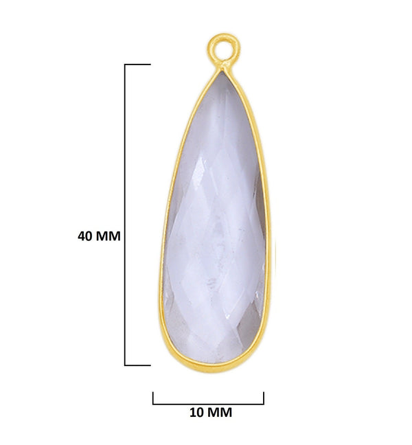 Boho Chic Clear Quartz Bezel Pendant - Handcrafted Gemstone Necklace with 24kt Gold Plating