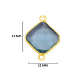 Boho Chic London Blue Topaz Bezel Pendant - Handcrafted Gemstone Necklace with 24kt Gold Plating