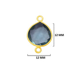 Boho Chic London Blue Topaz Bezel Pendant - Handcrafted Gemstone Necklace with 24kt Gold Plating