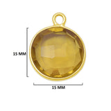 Boho Chic Lemon Quartz Bezel Pendant - Handcrafted Gemstone Necklace with 24kt Gold Plating