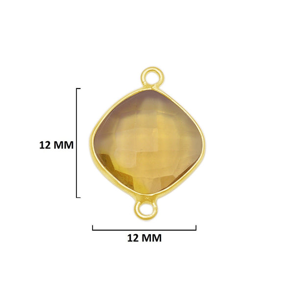Boho Chic Lemon Quartz Bezel Pendant - Handcrafted Gemstone Necklace with 24kt Gold Plating