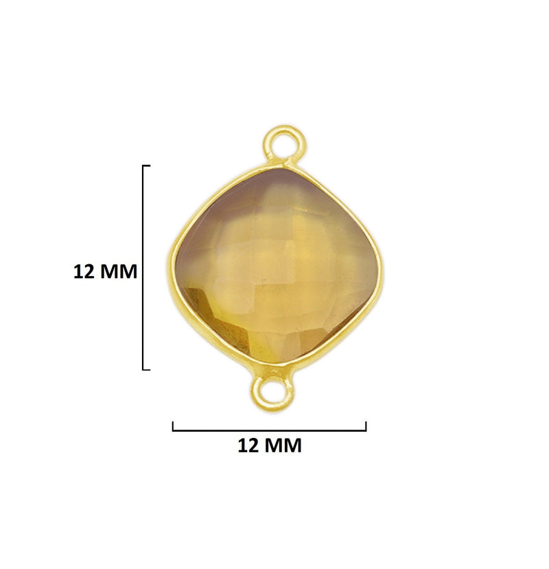 Boho Chic Lemon Quartz Bezel Pendant - Handcrafted Gemstone Necklace with 24kt Gold Plating