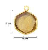 Boho Chic Lemon Quartz Bezel Pendant - Handcrafted Gemstone Necklace with 24kt Gold Plating