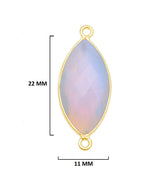 Opalite Marquise/Evil Eye Pendant - Boho Chic Gemstone Necklace with 24kt Gold Elegance