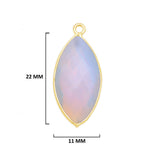 Opalite Marquise/Evil Eye Pendant - Boho Chic Gemstone Necklace with 24kt Gold Elegance