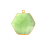 Boho Chic Green Amethyst Bezel Pendant - Handcrafted Gemstone Necklace with 24kt Gold Plating