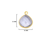 Boho Chic Clear Quartz Bezel Pendant - Handcrafted Gemstone Necklace with 24kt Gold Plating