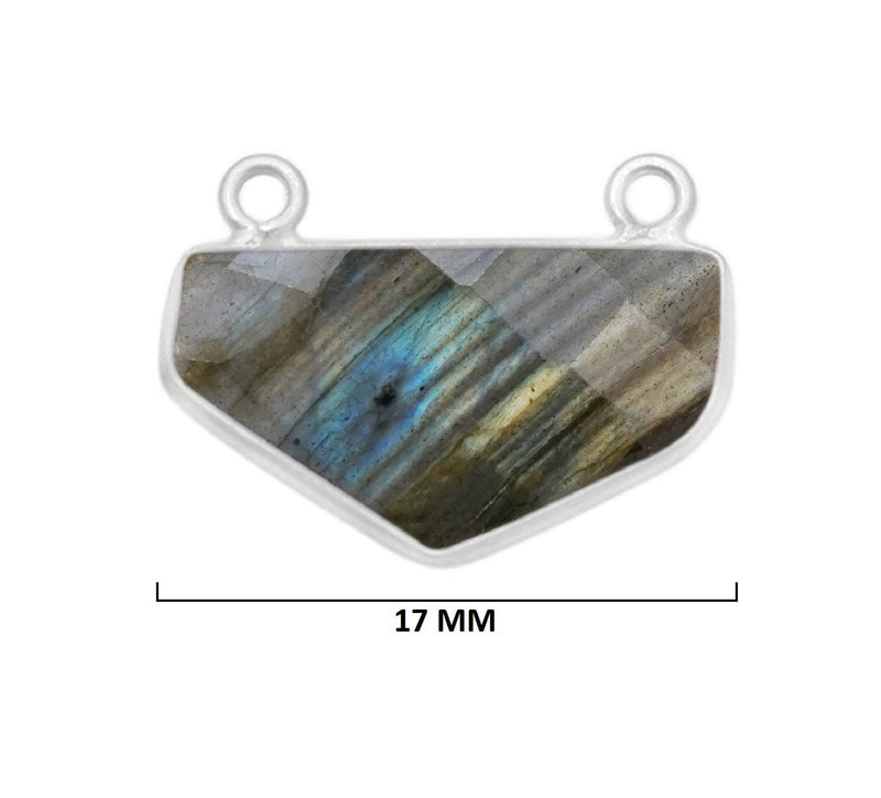 Amazonite Chevron/Half Hexagon Pendant - Boho Chic Gemstone Necklace with 925 Sterling Silver Elegance