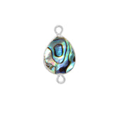 Sterling Silver Abalone Pear Teardrop Pendant Connector