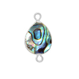 Sterling Silver Abalone Pear Teardrop Pendant Connector