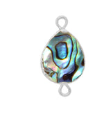 Sterling Silver Abalone Pear Teardrop Pendant Connector
