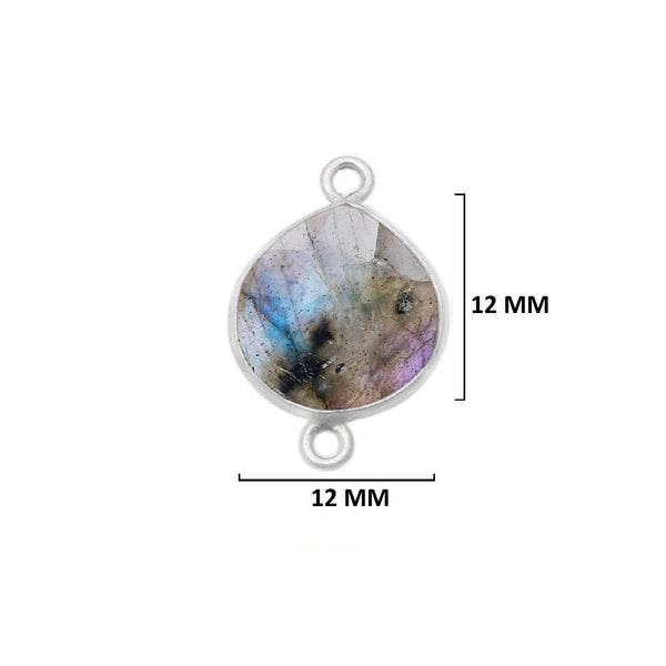 Labradorite Heart Pendant - Boho Chic Gemstone Necklace with 925 Sterling Silver Elegance