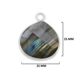 Labradorite Heart Pendant - Boho Chic Gemstone Necklace with 925 Sterling Silver Elegance