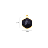 Boho Chic Black Onyx Bezel Pendant - Handcrafted Gemstone Necklace with 24kt Gold Plating