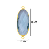 Boho Chic London Blue Topaz Bezel Pendant - Handcrafted Gemstone Necklace with 24kt Gold Plating