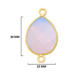 Opalite Pear/Flat Teardrop Pendant - Boho Chic Gemstone Necklace with 24kt Gold Elegance