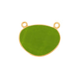 Boho Chic Peridot Bezel Pendant - Handcrafted Gemstone Necklace with 24kt Gold Plating