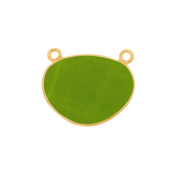 Boho Chic Peridot Bezel Pendant - Handcrafted Gemstone Necklace with 24kt Gold Plating