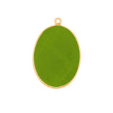 Boho Chic Peridot Bezel Pendant - Handcrafted Gemstone Necklace with 24kt Gold Plating