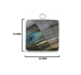 Labradorite Square Pendant - Boho Chic Gemstone Necklace with 925 Sterling Silver Elegance