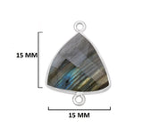 Labradorite Triangle Pendant - Boho Chic Gemstone Necklace with 925 Sterling Silver Elegance