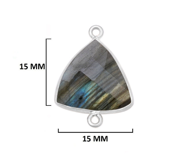 Labradorite Triangle Pendant - Boho Chic Gemstone Necklace with 925 Sterling Silver Elegance