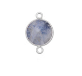 Rainbow Moonstone Coin/Round Pendant - Boho Chic Gemstone Necklace with 925 Sterling Silver Elegance