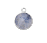 Rainbow Moonstone Coin/Round Pendant - Boho Chic Gemstone Necklace with 925 Sterling Silver Elegance