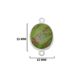 Green Turquoise Oval Pendant - Boho Chic Gemstone Necklace with 925 Sterling Silver Elegance