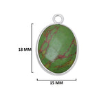 Green Turquoise Oval Pendant - Boho Chic Gemstone Necklace with 925 Sterling Silver Elegance