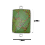 Green Turquoise Rectangle/Bar Pendant - Boho Chic Gemstone Necklace with 925 Sterling Silver Elegance