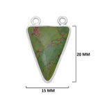 Green Turquoise Triangle Pendant - Boho Chic Gemstone Necklace with 925 Sterling Silver Elegance