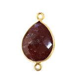 Brown Jasper Stone for Jewelry Making 10X40 12X15 15X18 18X25 22X30 25X35 8X26 Pear/Flat Teardrop Bezel Charms 24K Gold Plated Over Silver