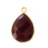 Brown Jasper Stone for Jewelry Making 10X40 12X15 15X18 18X25 22X30 25X35 8X26 Pear/Flat Teardrop Bezel Charms 24K Gold Plated Over Silver