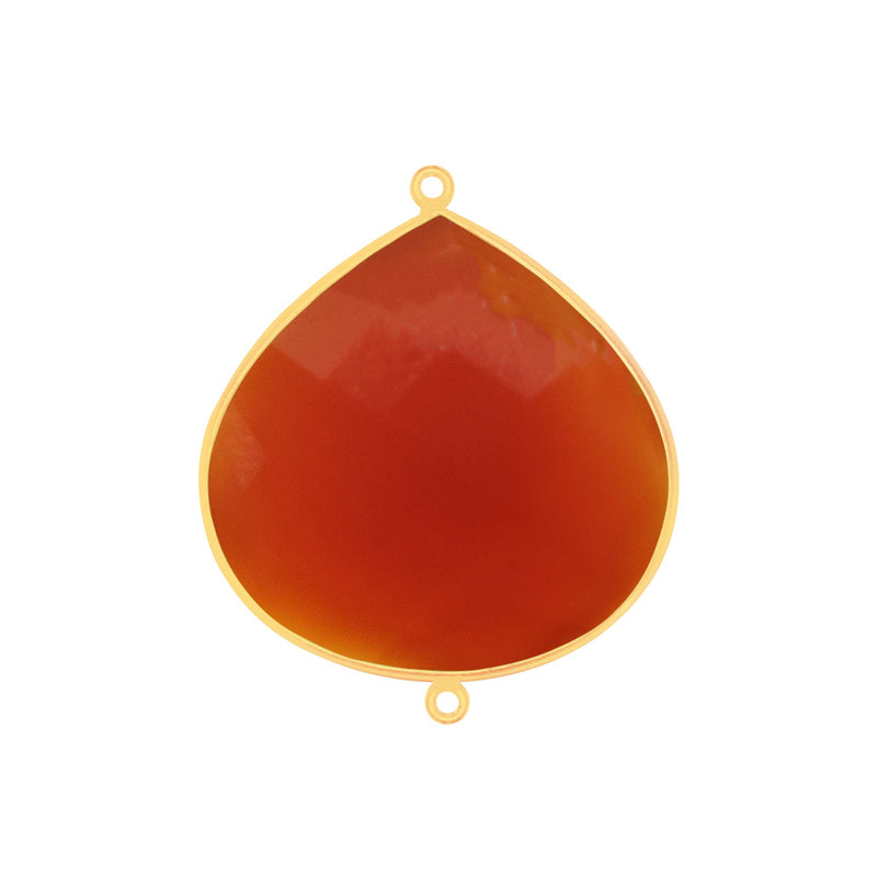 Carnelian Heart Pendant - Boho Chic Gemstone Necklace with 24kt Gold Elegance