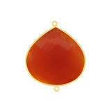 Carnelian Heart Pendant - Boho Chic Gemstone Necklace with 24kt Gold Elegance