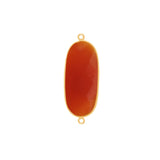 Carnelian Oval Pendant - Boho Chic Gemstone Necklace with 24kt Gold Elegance
