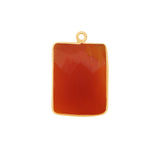 Carnelian Rectangle/Bar Pendant - Boho Chic Gemstone Necklace with 24kt Gold Elegance