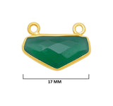 Green Onyx Chevron/Half Hexagon Pendant - Boho Chic Gemstone Necklace with 24kt Gold Elegance
