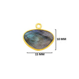 Labradorite Oval Pendant - Boho Chic Gemstone Necklace with 24kt Gold Elegance