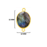 Labradorite Oval Pendant - Boho Chic Gemstone Necklace with 24kt Gold Elegance