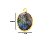 Labradorite Oval Pendant - Boho Chic Gemstone Necklace with 24kt Gold Elegance