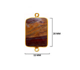 Mookaite Jasper Stone Necklace for Jewelry Making 10X40mm 15X20mm 8X30mm Rectangle/Bar Bezel Charms 24K Gold Plated Over 925 Sterling Silver