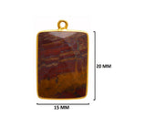 Mookaite Jasper Stone Necklace for Jewelry Making 10X40mm 15X20mm 8X30mm Rectangle/Bar Bezel Charms 24K Gold Plated Over 925 Sterling Silver