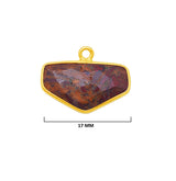 Mookaite Jasper Stone Necklace for Jewelry Making 17mm Chevron Bezel Charms Pendants Connectors 24K Gold Plated Over 925 Sterling Silver