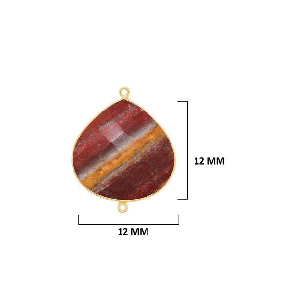 Mookaite Jasper Stone Necklace for Jewelry Making 12 15 18mm 25mm 30mm Heart Bezel Charms Pendants 24K Gold Plated Over 925 Sterling Silver