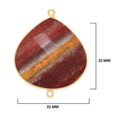 Mookaite Jasper Stone Necklace for Jewelry Making 12 15 18mm 25mm 30mm Heart Bezel Charms Pendants 24K Gold Plated Over 925 Sterling Silver