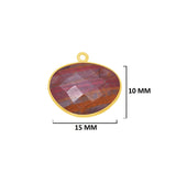 Mookaite Jasper Stone Jewelry Making 10X15 12X15 13X30 15X18 15X20 18X25 8X10 Oval Bezel Charms 24K Gold Plated Over 925 Sterling Silver