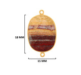 Mookaite Jasper Stone Jewelry Making 10X15 12X15 13X30 15X18 15X20 18X25 8X10 Oval Bezel Charms 24K Gold Plated Over 925 Sterling Silver